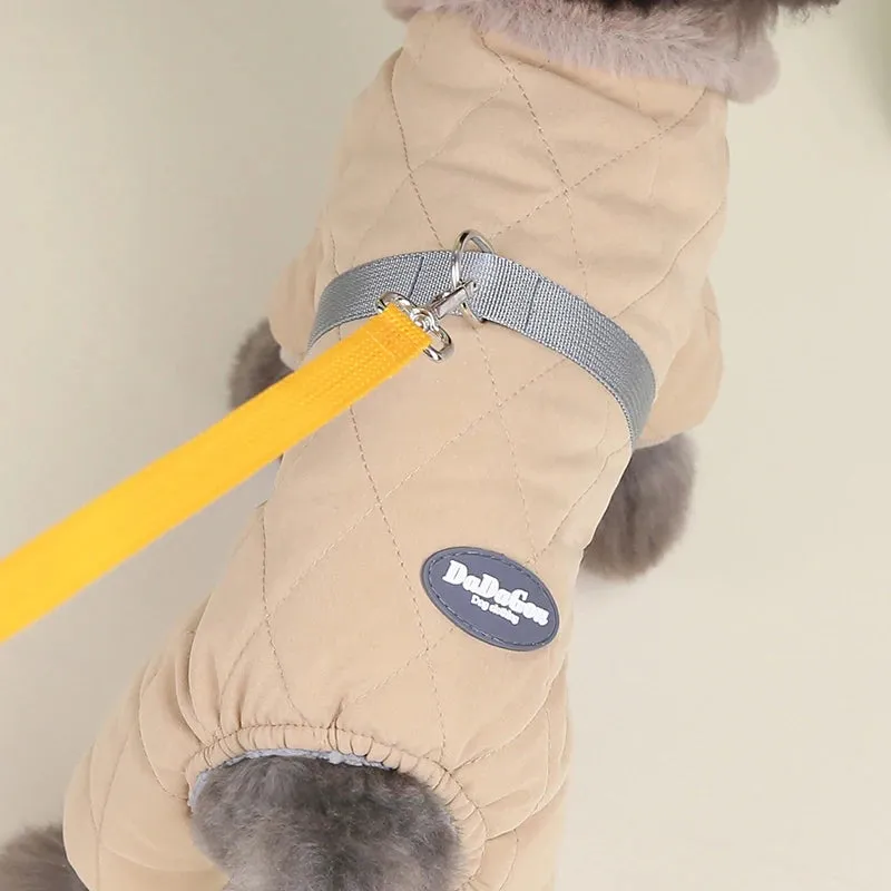 Fur Collar Dog Overalls Warm Winter Jumpsuit for Small Dogs Puppy