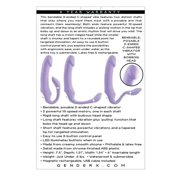 Gender X Orgasmic Orchid Poseable Vibrator - Purple