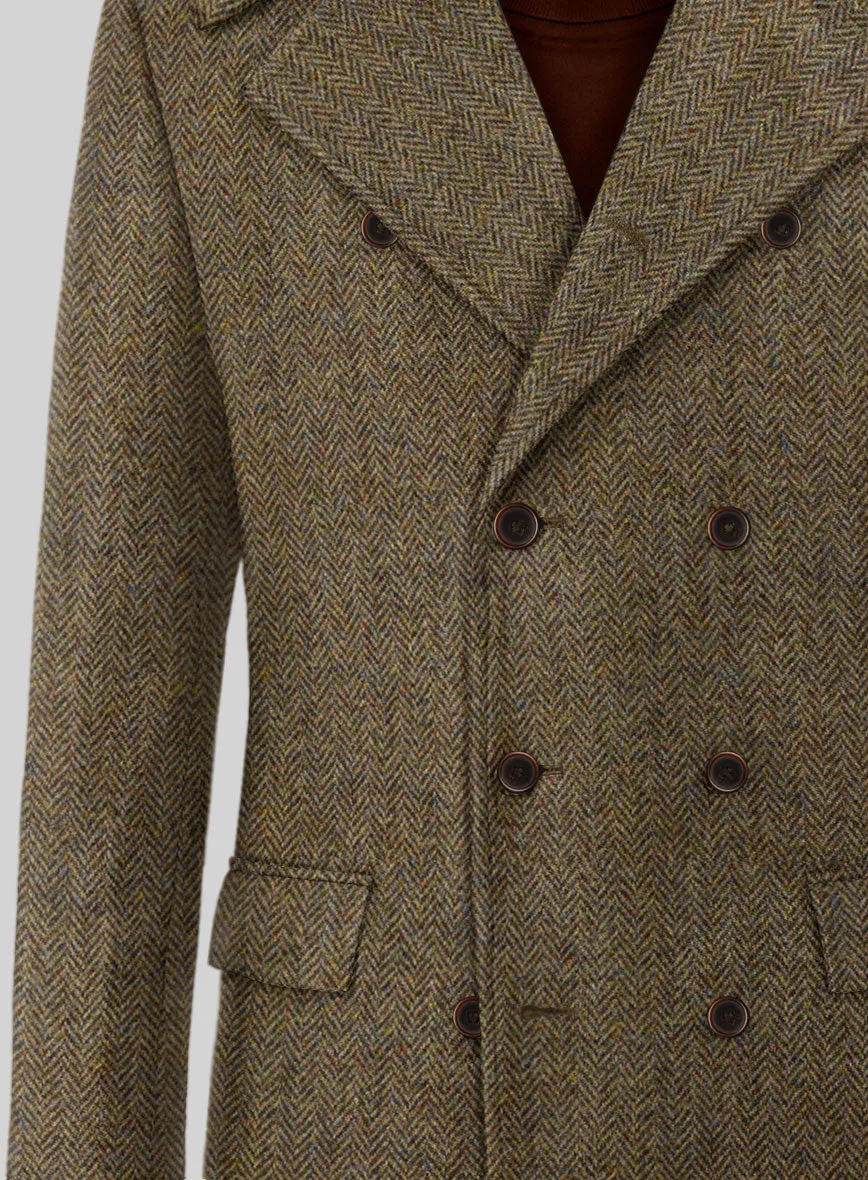 Harris Tweed Hebridean Brown Herringbone GQ Overcoat