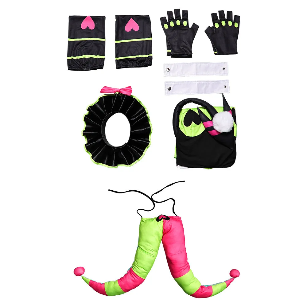 Helluva Boss Hazbin Hotel Fizzarolli Women Green Outfit Party Carnival Halloween Cosplay Costume