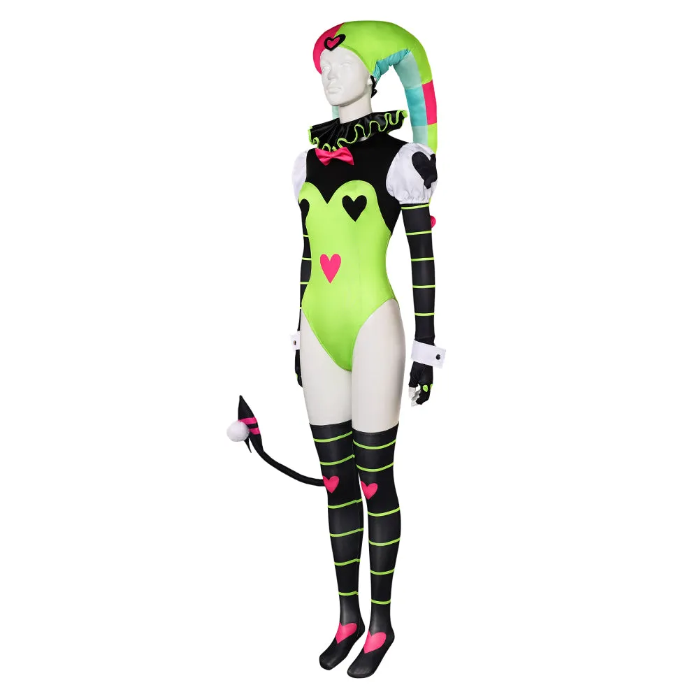 Helluva Boss Hazbin Hotel Fizzarolli Women Green Outfit Party Carnival Halloween Cosplay Costume
