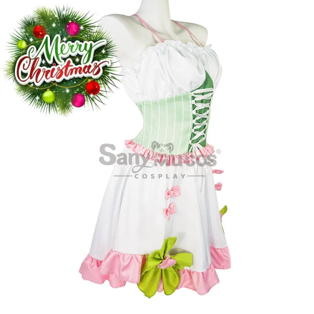 【In Stock】Anime Demon Slayer Cosplay Kanroji Mitsuri White Maid Suit Cosplay Maid Costume