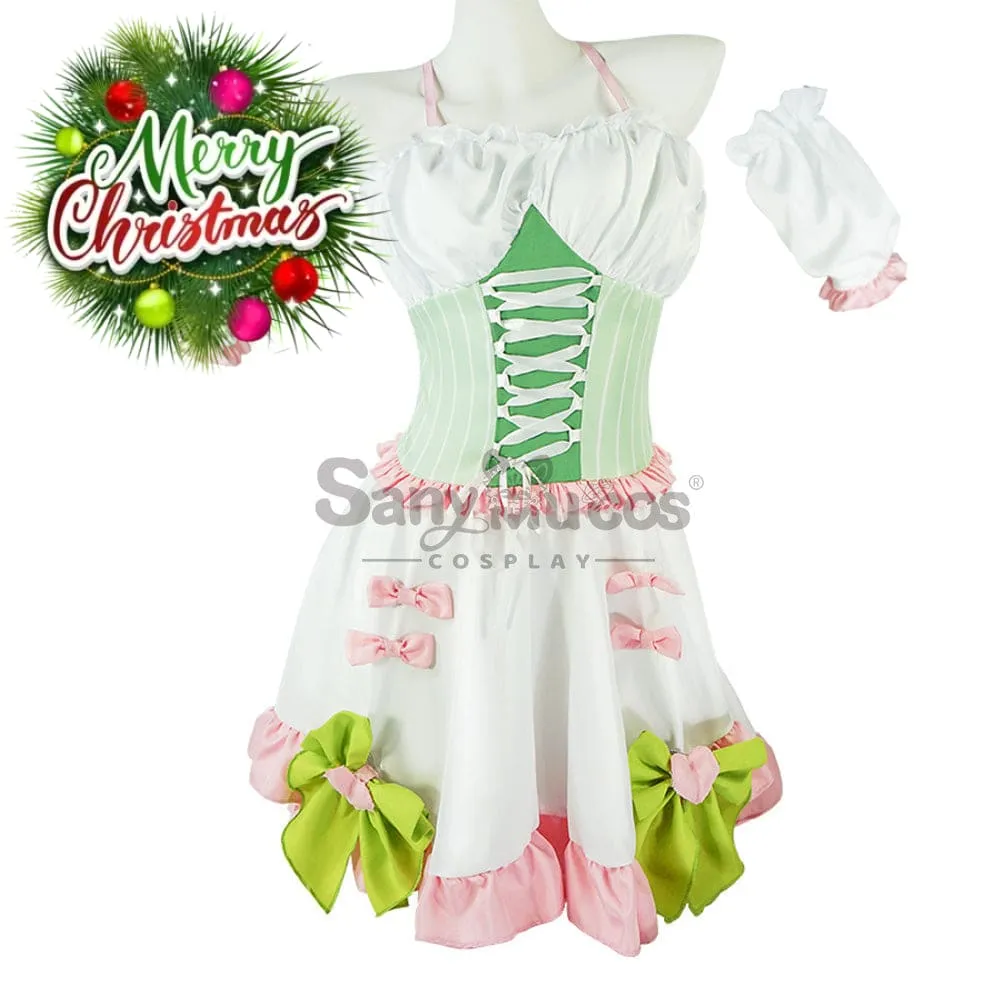 【In Stock】Anime Demon Slayer Cosplay Kanroji Mitsuri White Maid Suit Cosplay Maid Costume