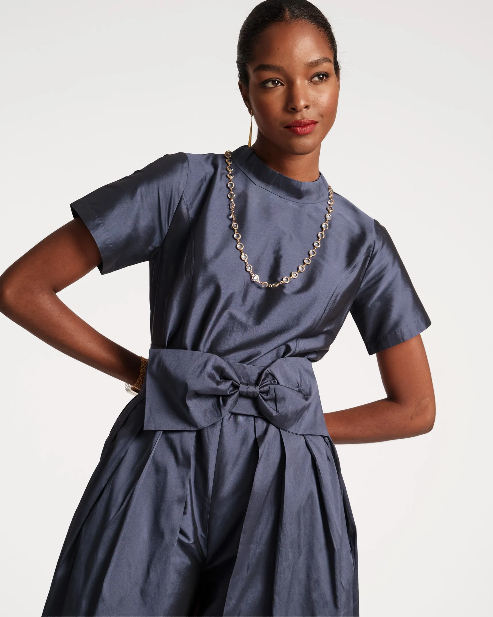 Jody Jumpsuit Feather Fringe Navy Pink