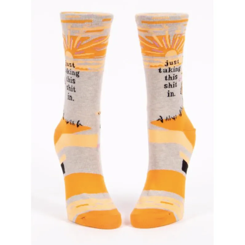 Just Taking This Shit In Women's Crew Socks