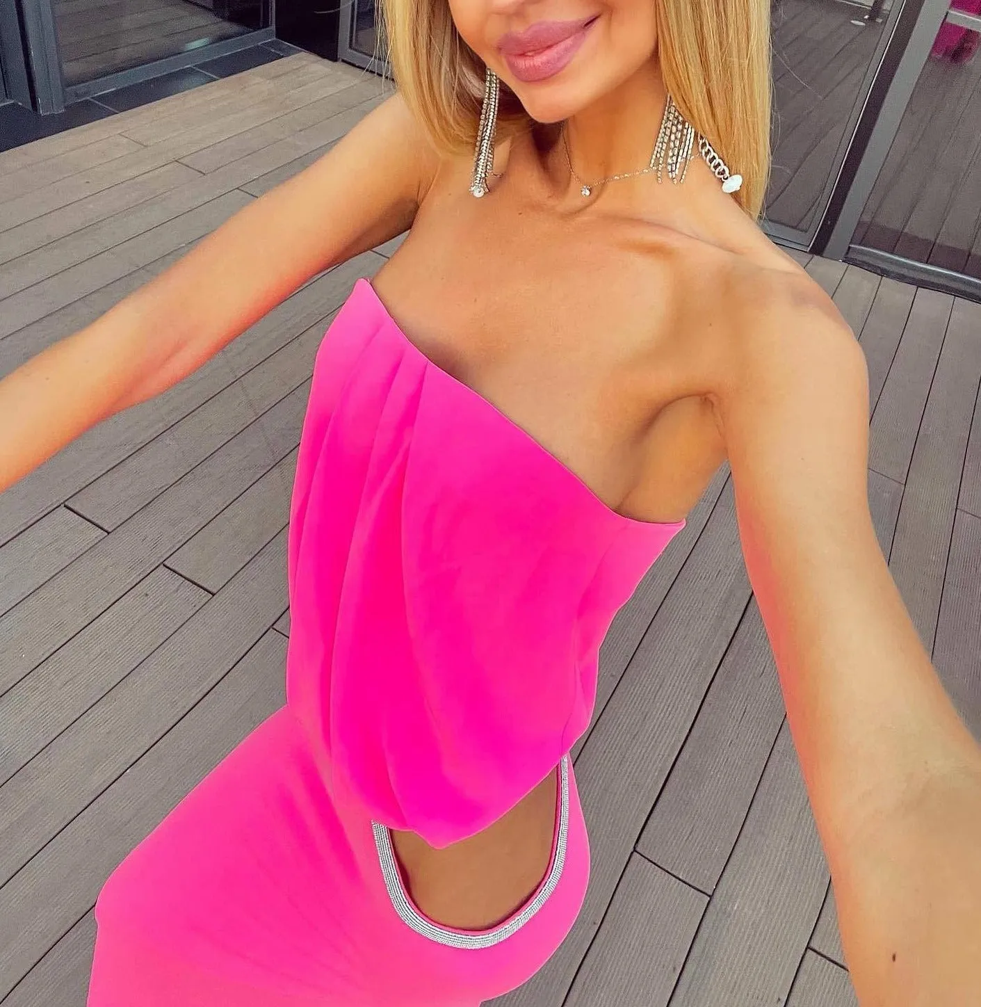 KittenAlarm - Emerie Strapless Cutout Tube Dress