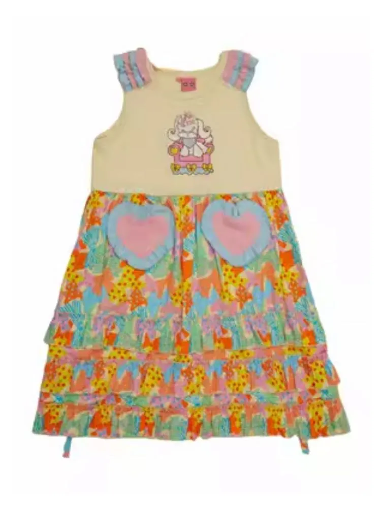 Knit Patchwork Embroidery Printed Vest Dress【s0000004920】