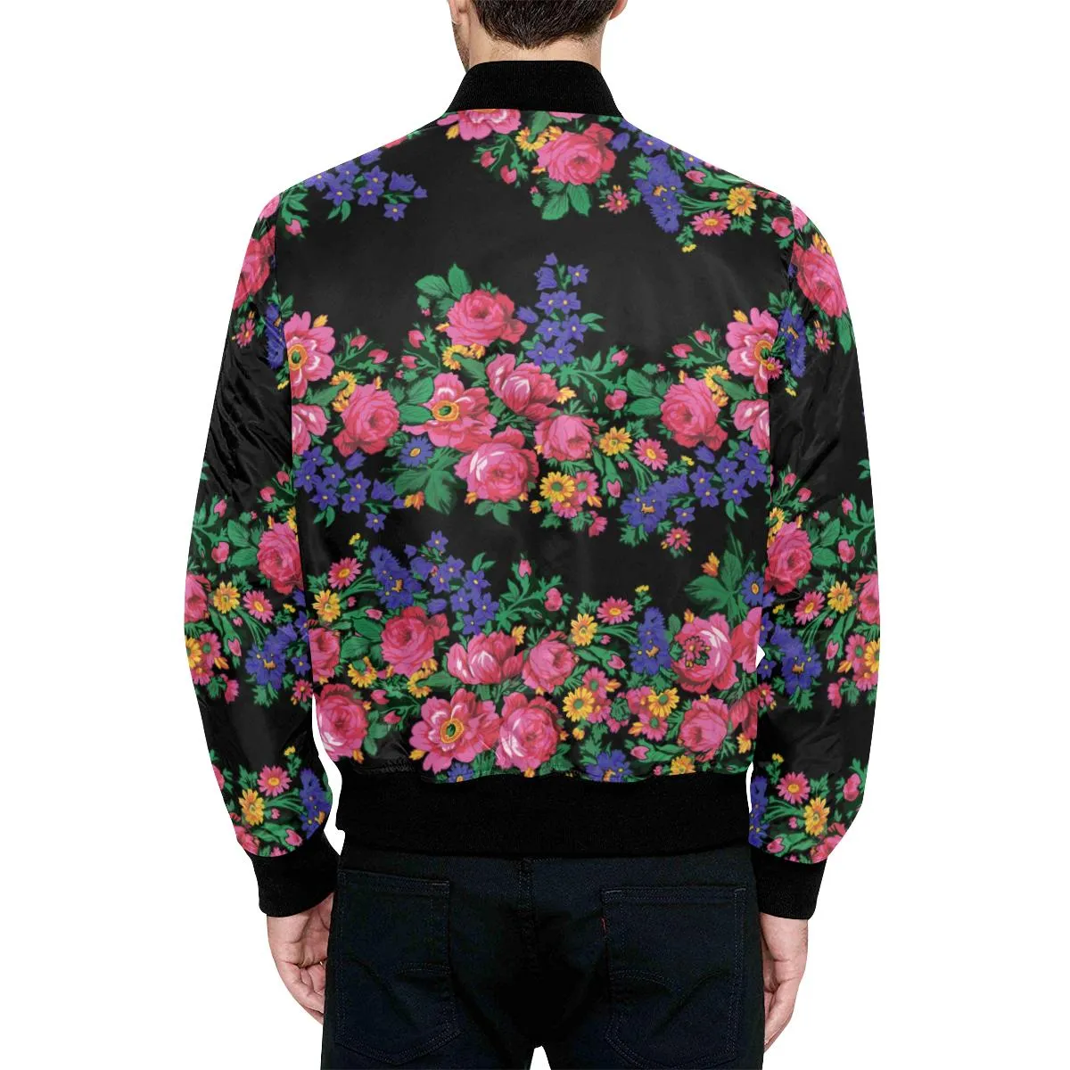 Kokum's Revenge-Black Unisex Heavy Bomber Jacket with Quilted Lining