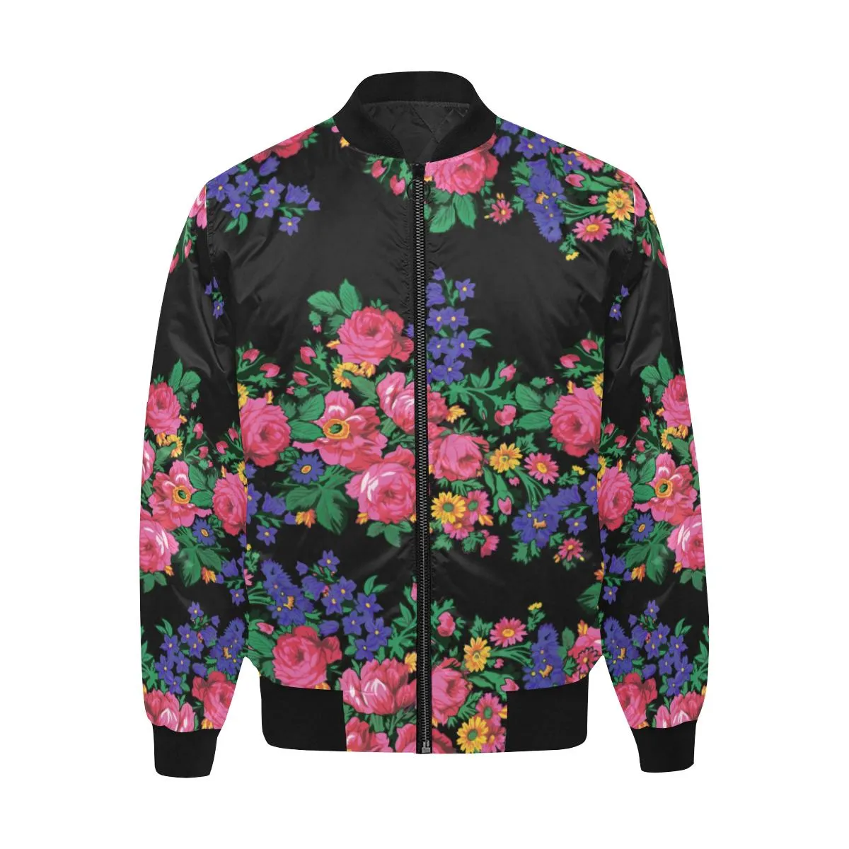 Kokum's Revenge-Black Unisex Heavy Bomber Jacket with Quilted Lining
