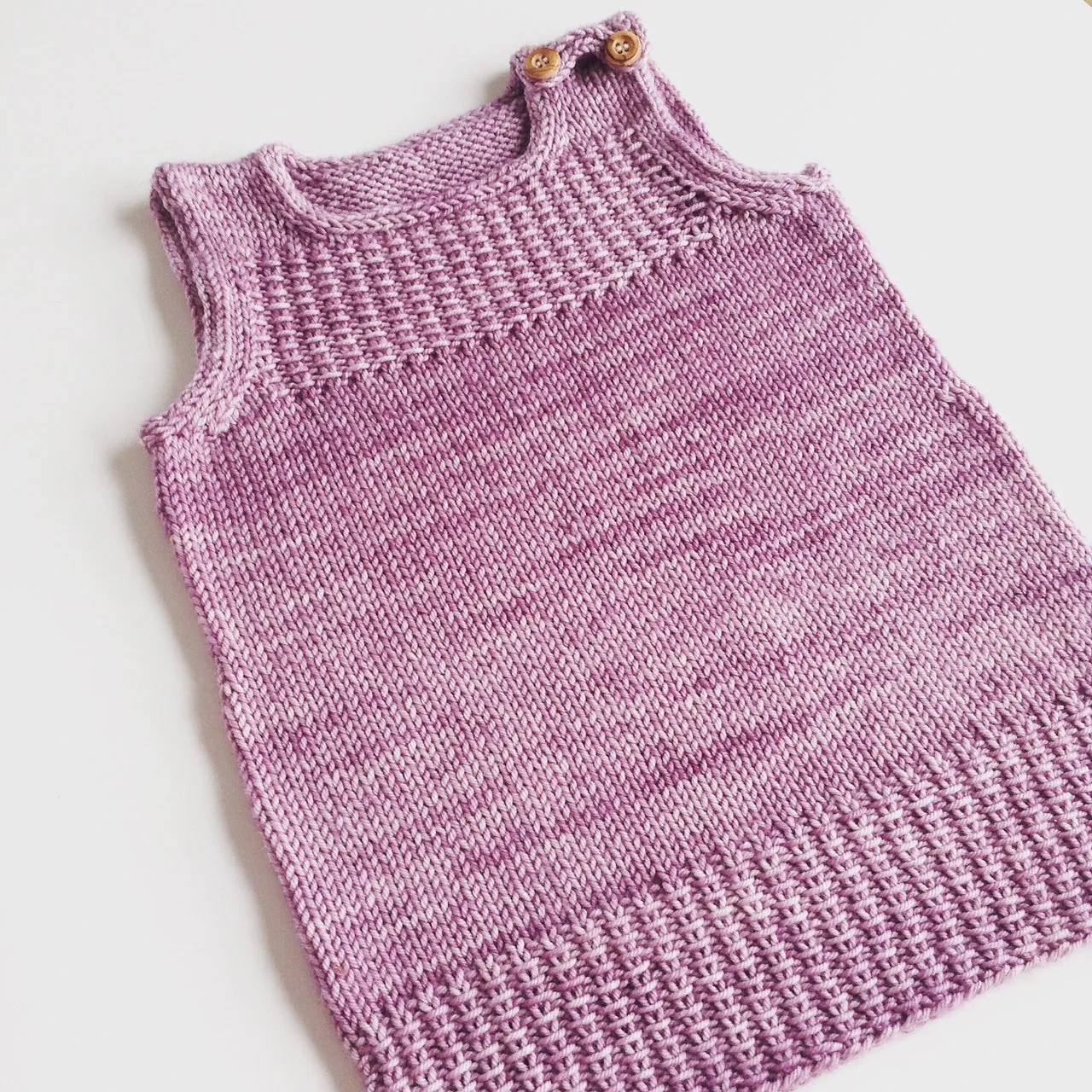 Little Vest & Dress, Frogginette. Print Knitting Pattern
