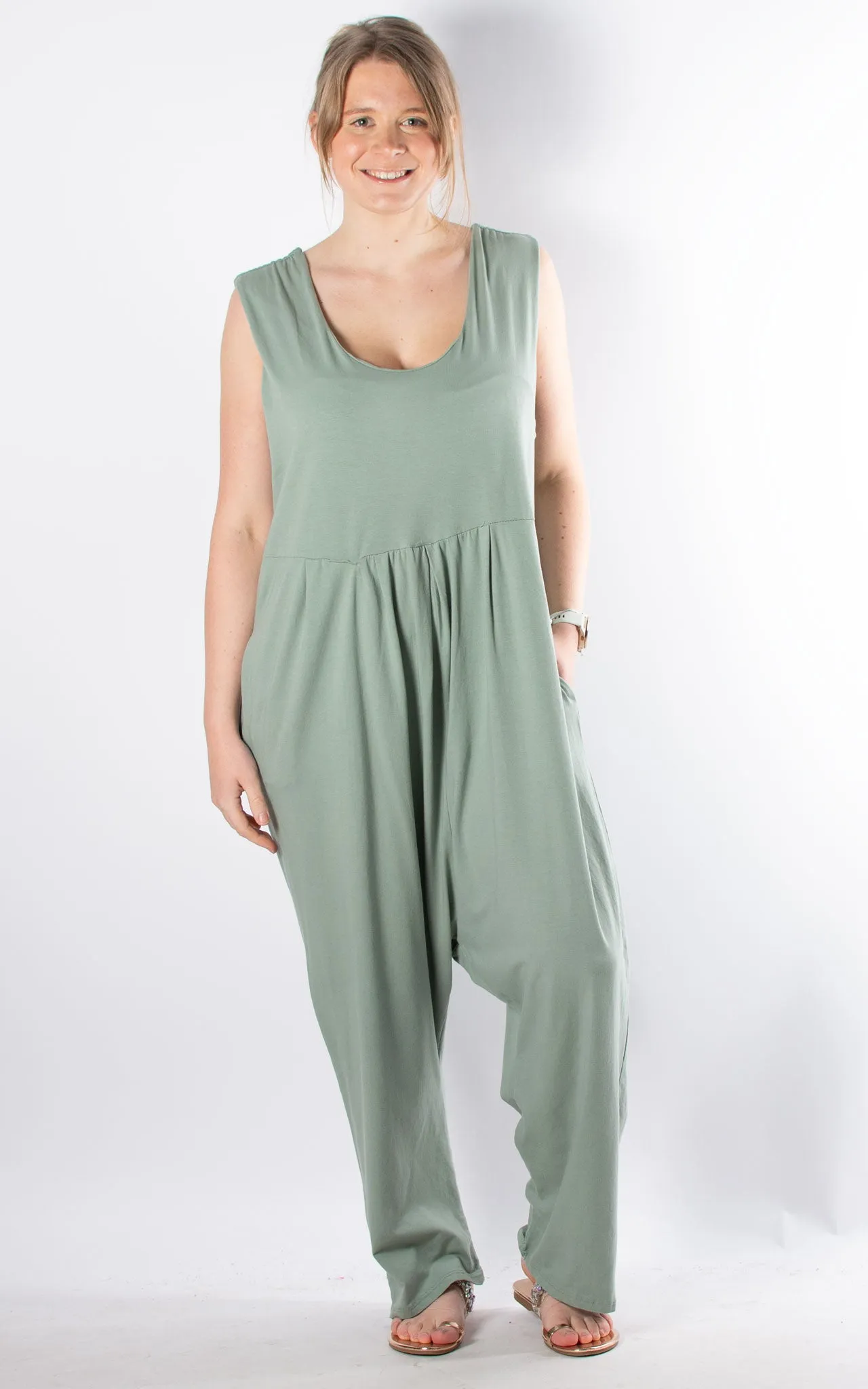Lydia Plain Jumpsuit | Khaki