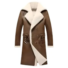 Men's Brown B7 Sheepskin Aviator Jacket – Vintage Bomber Coat