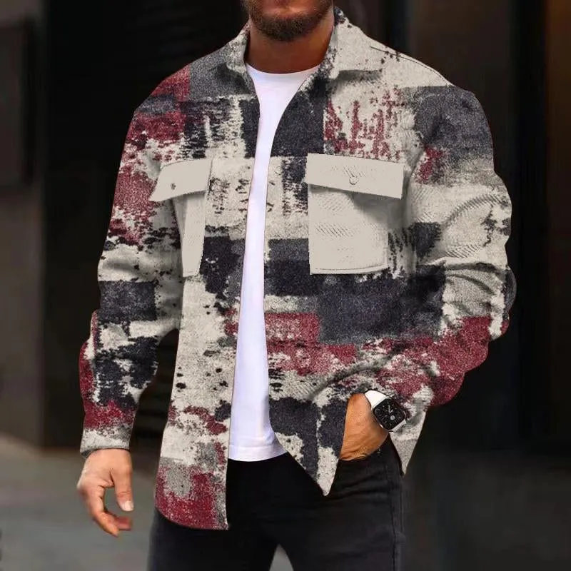 Men's Corduroy Print Long Sleeve Jacket 41296000YY