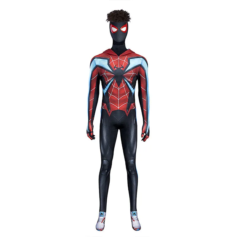 Miles Morales Evolved Suit Spider-Man 2 PS5 Cosplay Costumes Halloween Jumpsuit