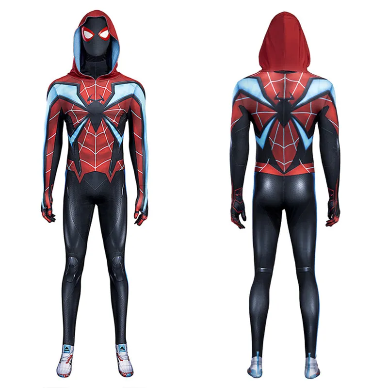 Miles Morales Evolved Suit Spider-Man 2 PS5 Cosplay Costumes Halloween Jumpsuit
