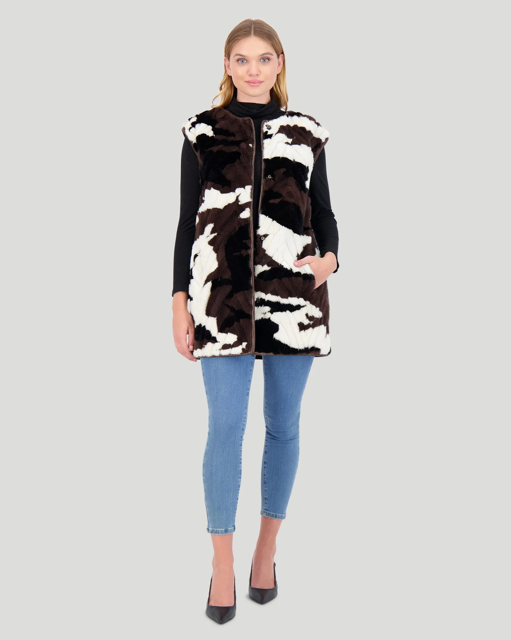 Mink Sections Vest