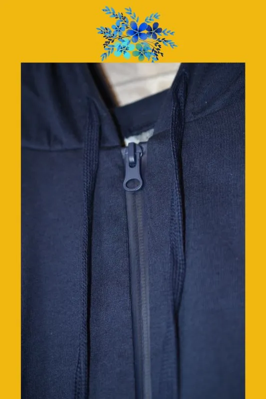 Monoreno Short Floral Lace Zip Up Hoodie Top Jacket - Navy