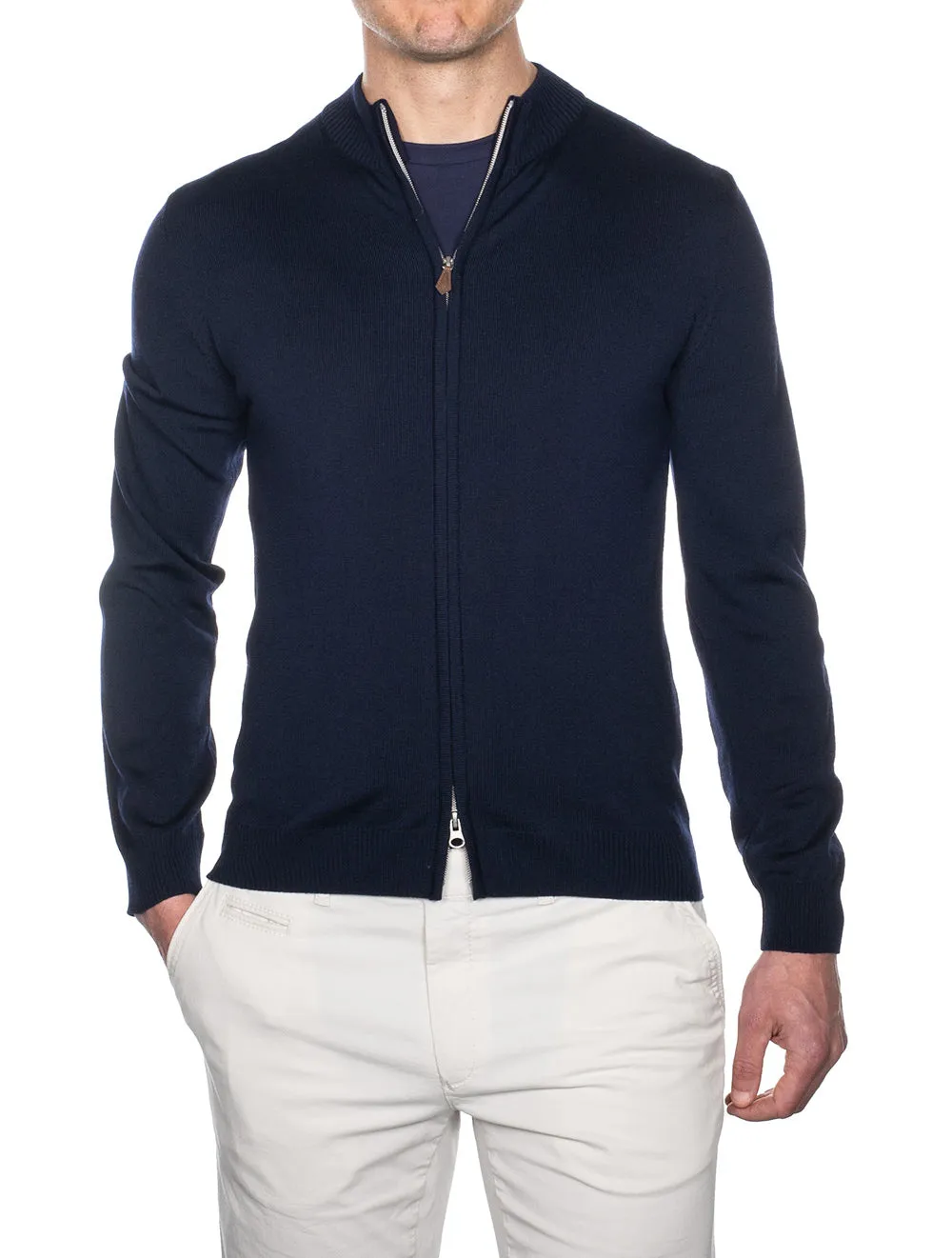 Navy Full Zip Cardigan