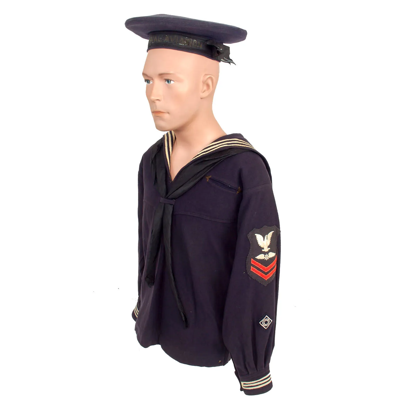 Original U.S. WWI US Navy Named Aviation Crewman’s’ Dress Blue Uniform Set - 2nd Class Aviation Quartermaster R. L. Caldwell