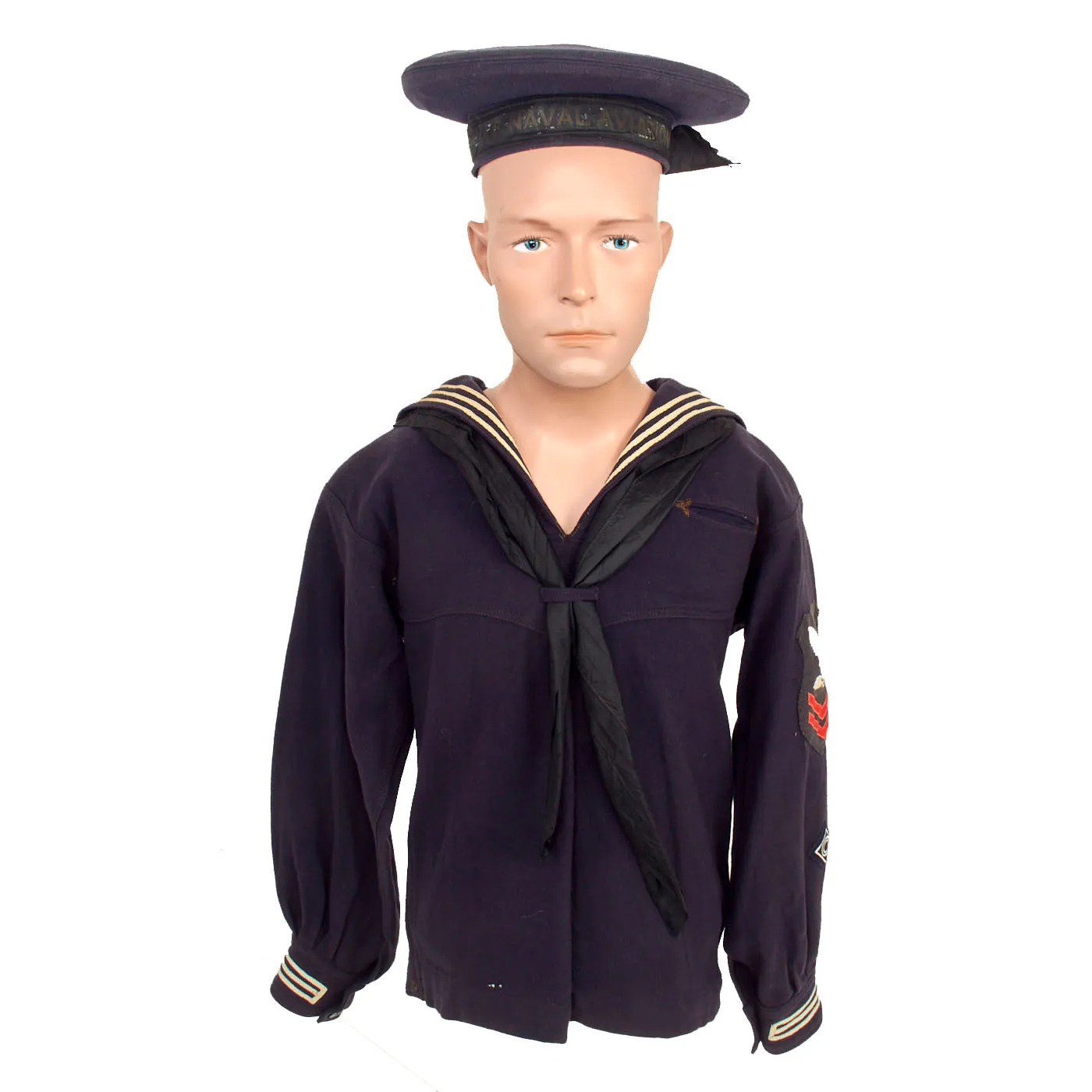 Original U.S. WWI US Navy Named Aviation Crewman’s’ Dress Blue Uniform Set - 2nd Class Aviation Quartermaster R. L. Caldwell
