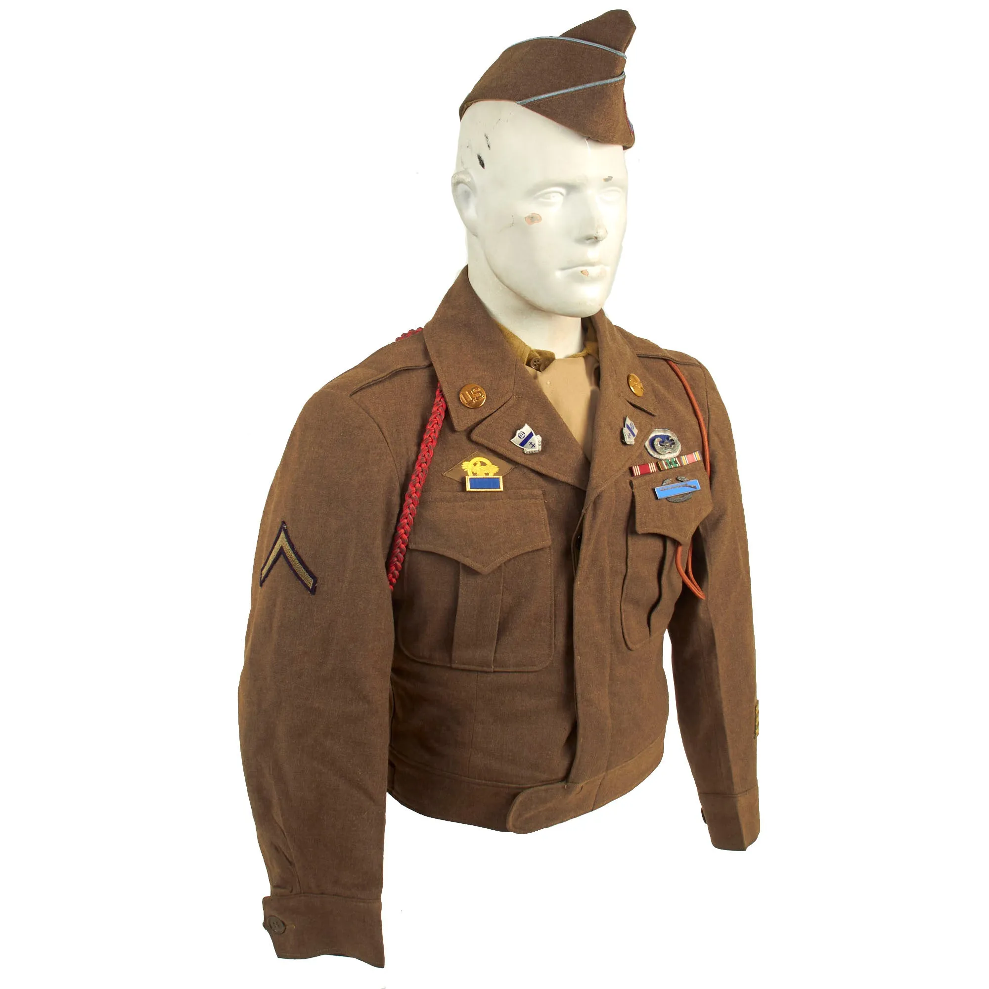 Original U.S. WWII 193rd Glider Infantry Regiment Named Uniforms with Garrison Cap, Jump Boots, Photos, Documents and More - PFC William E. Smith - 17th & 82nd Airborne Division