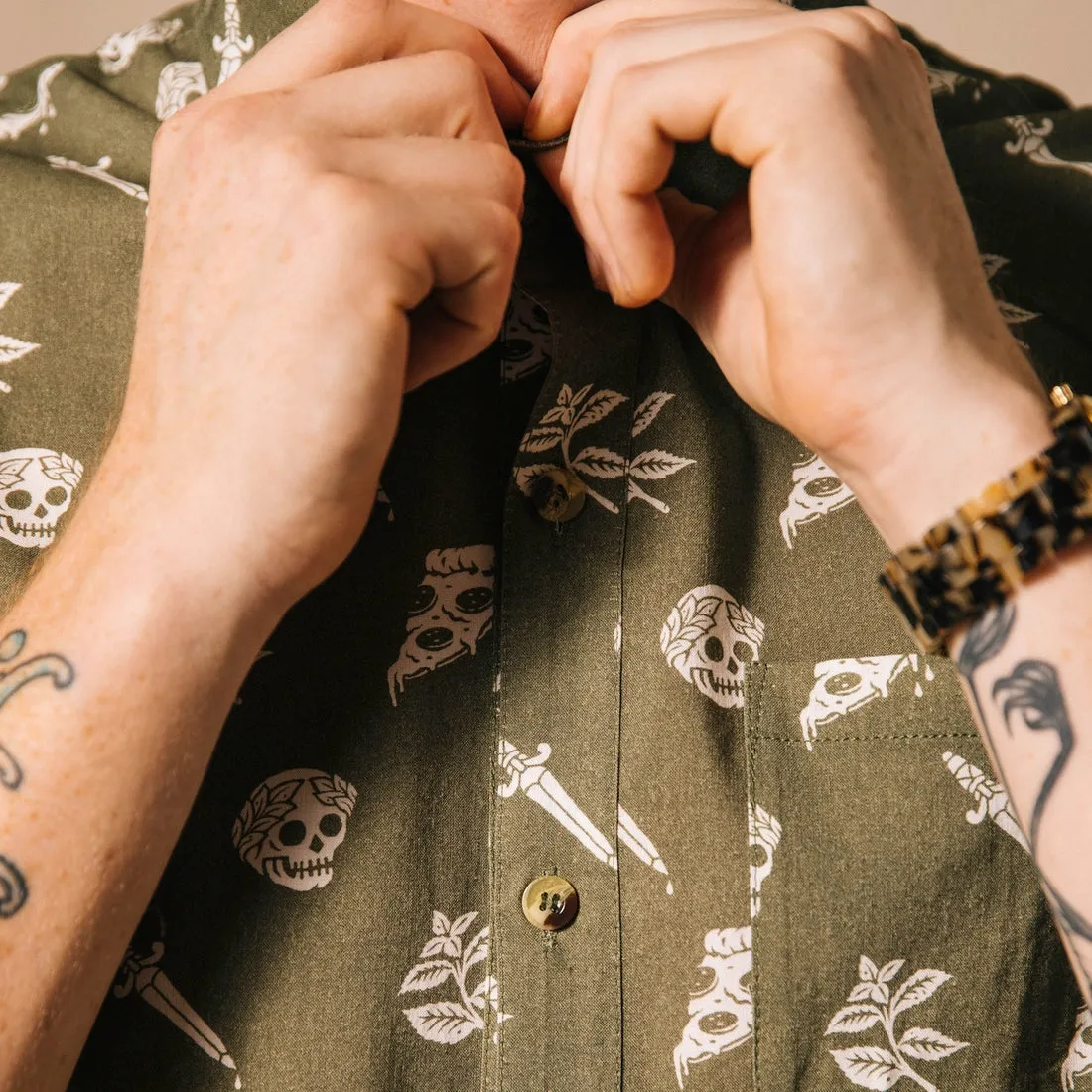 Pizza Slayer Button Up