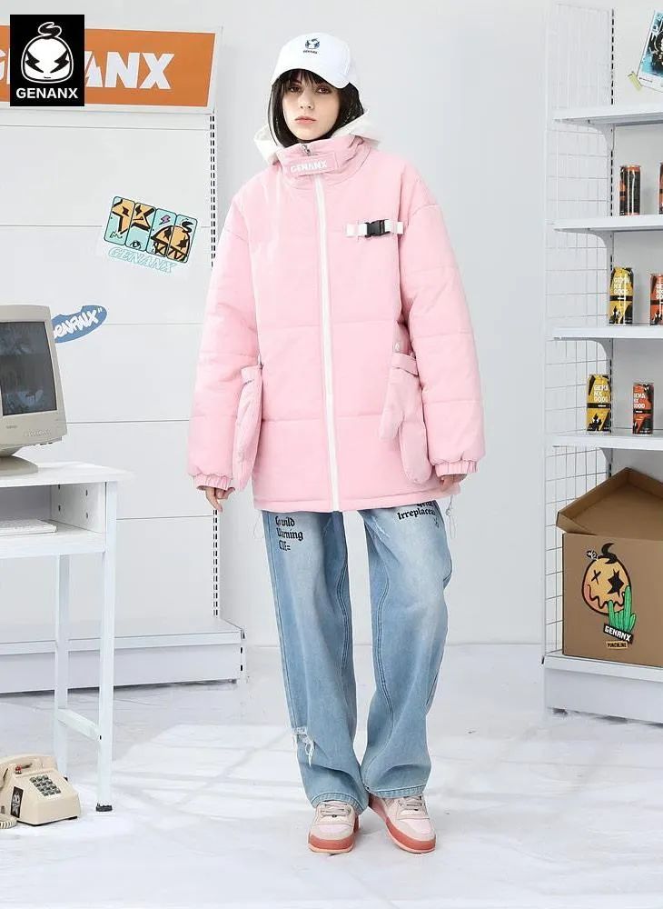 Plain Removable Gloves Padded Coat