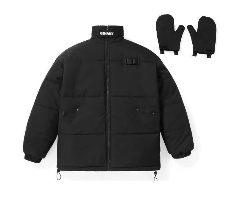 Plain Removable Gloves Padded Coat