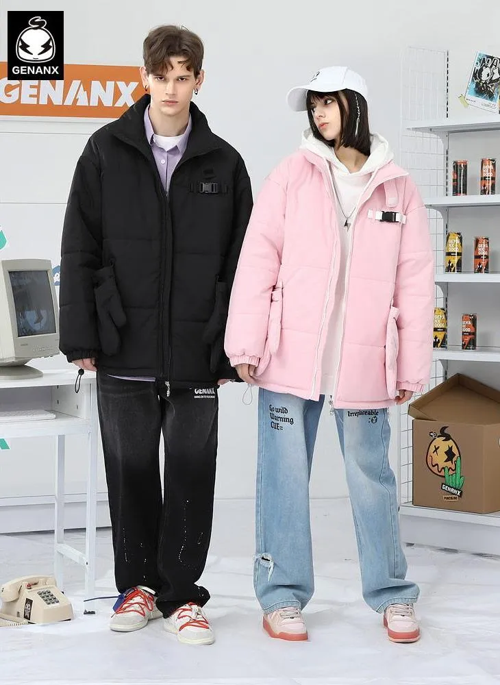 Plain Removable Gloves Padded Coat