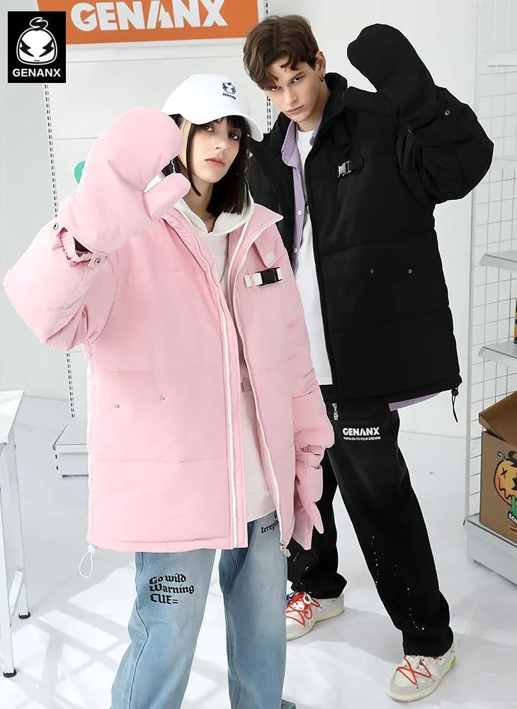 Plain Removable Gloves Padded Coat
