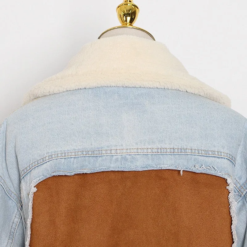 Plush Denim Jacket