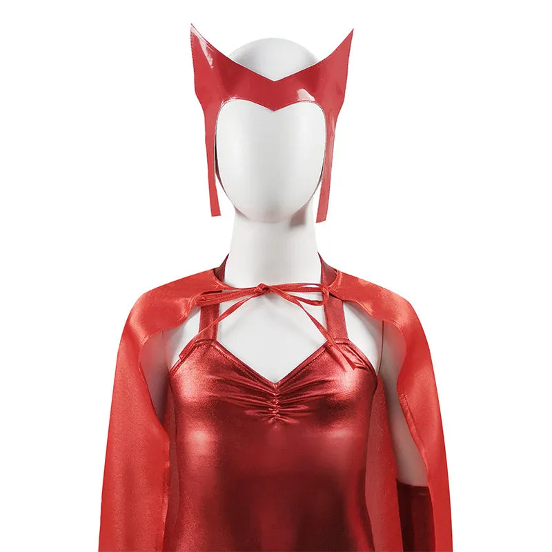 Scarlet Witch Costume Kids WandaVision Cosplay Red Wanda Maximoff Jumpsuit For Girl
