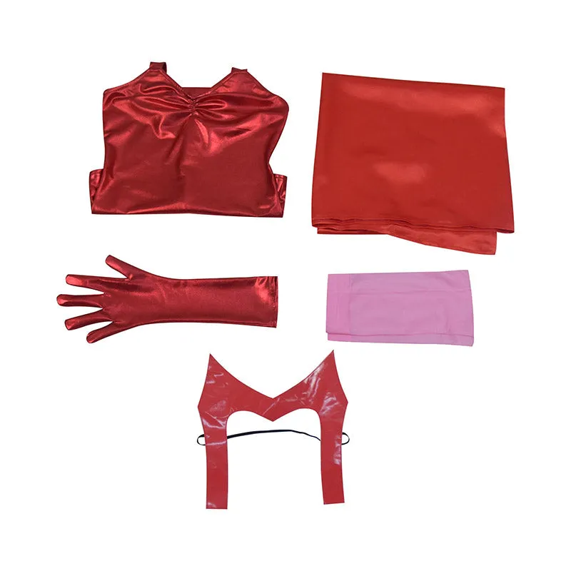 Scarlet Witch Costume Kids WandaVision Cosplay Red Wanda Maximoff Jumpsuit For Girl