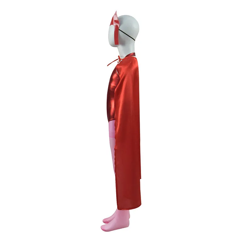 Scarlet Witch Costume Kids WandaVision Cosplay Red Wanda Maximoff Jumpsuit For Girl