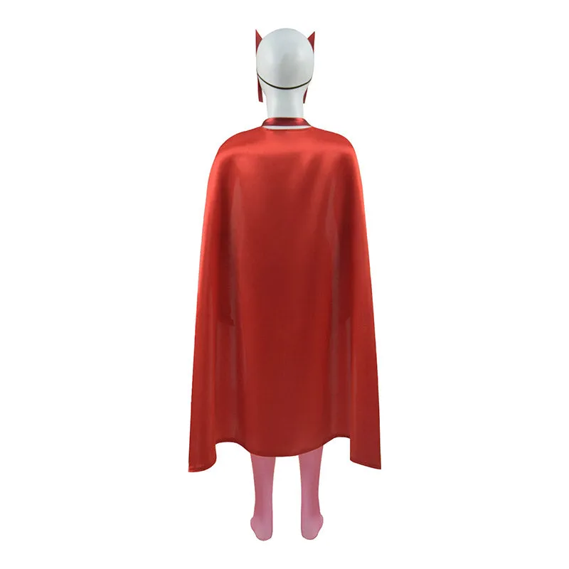 Scarlet Witch Costume Kids WandaVision Cosplay Red Wanda Maximoff Jumpsuit For Girl
