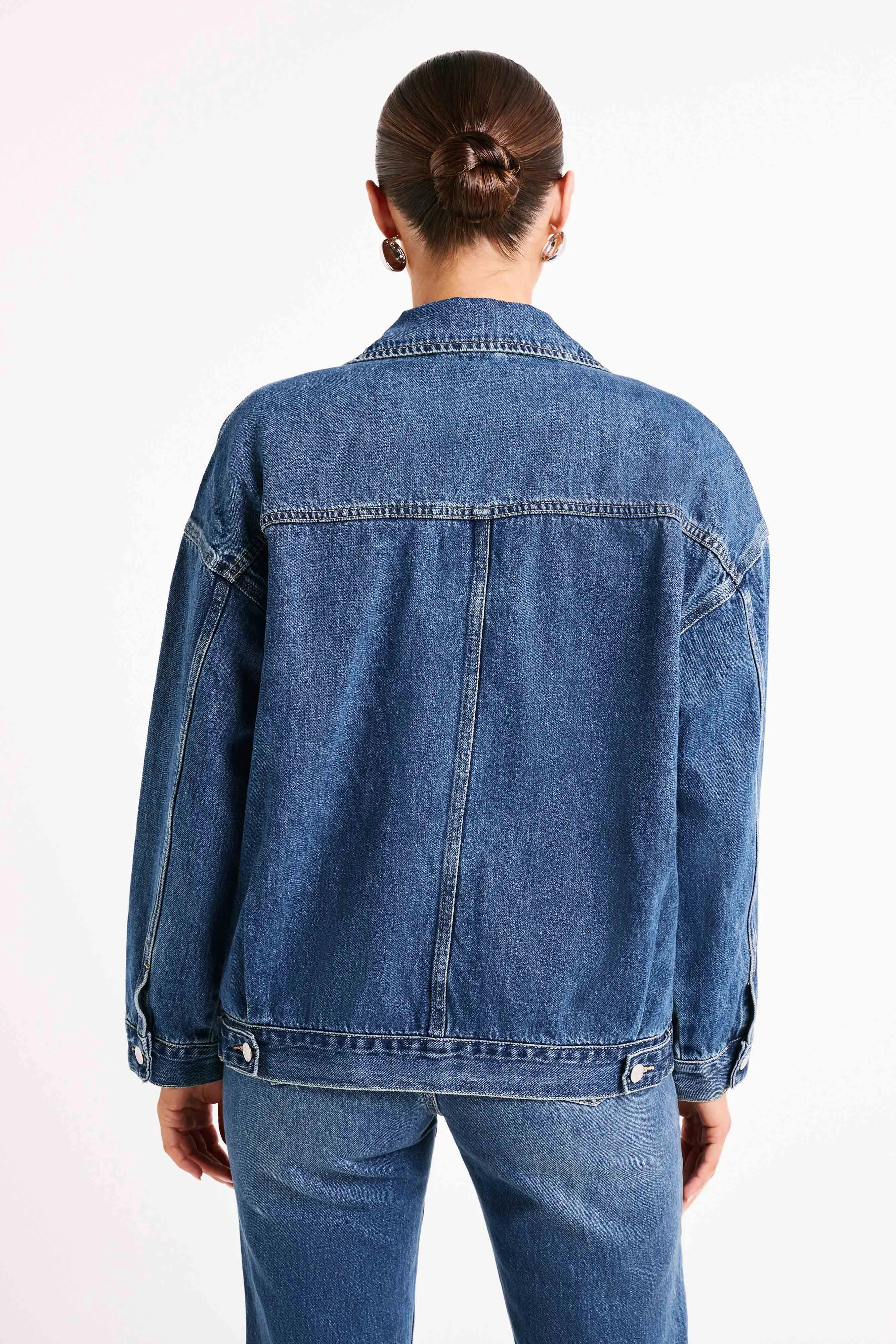 Sion Oversized Denim Jacket - Dark Blue