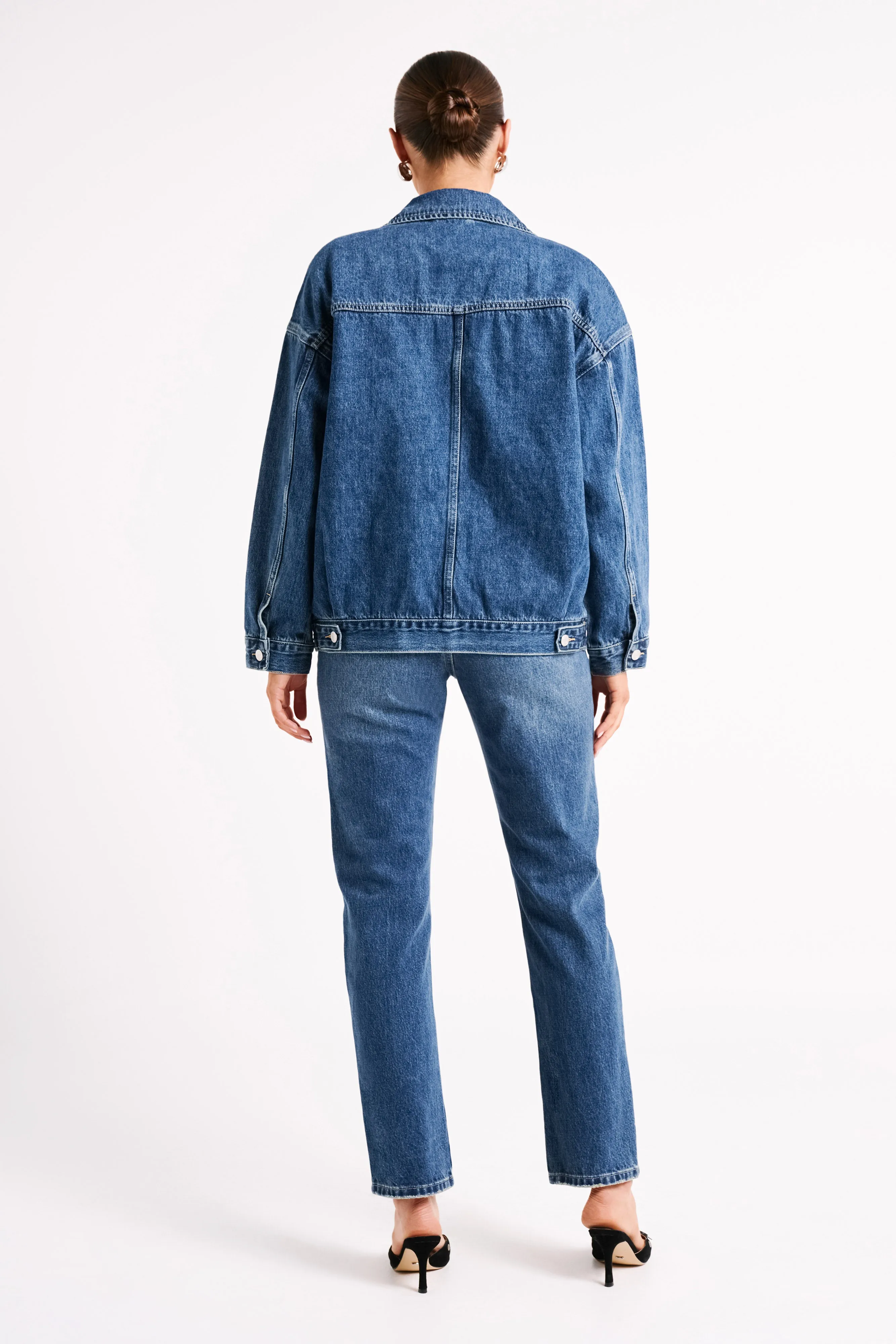 Sion Oversized Denim Jacket - Dark Blue