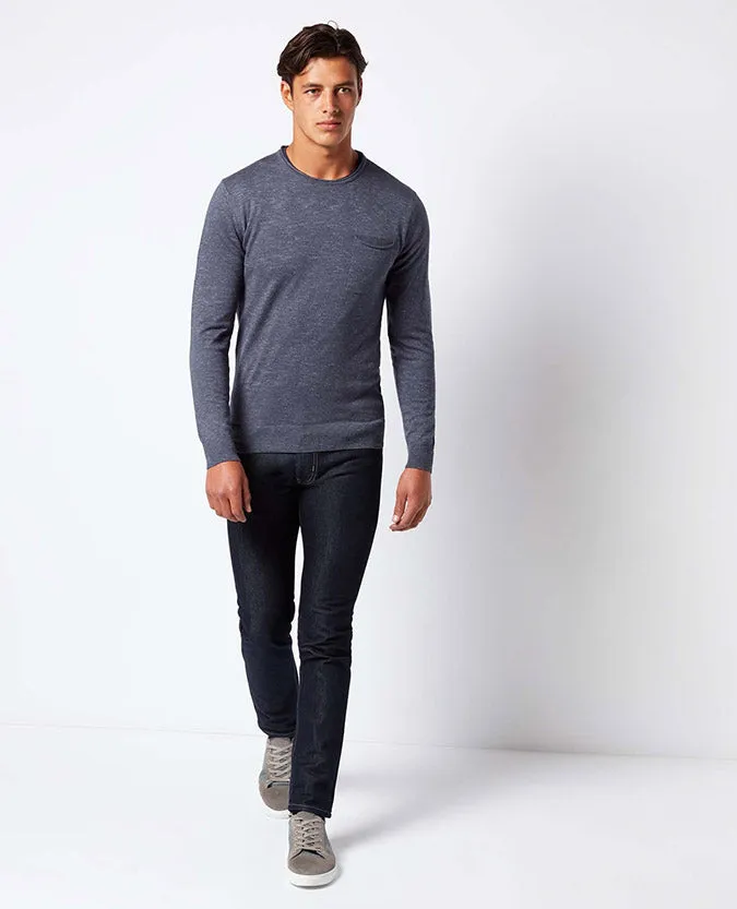 Slim Fit Cotton Crew Neck Sweater