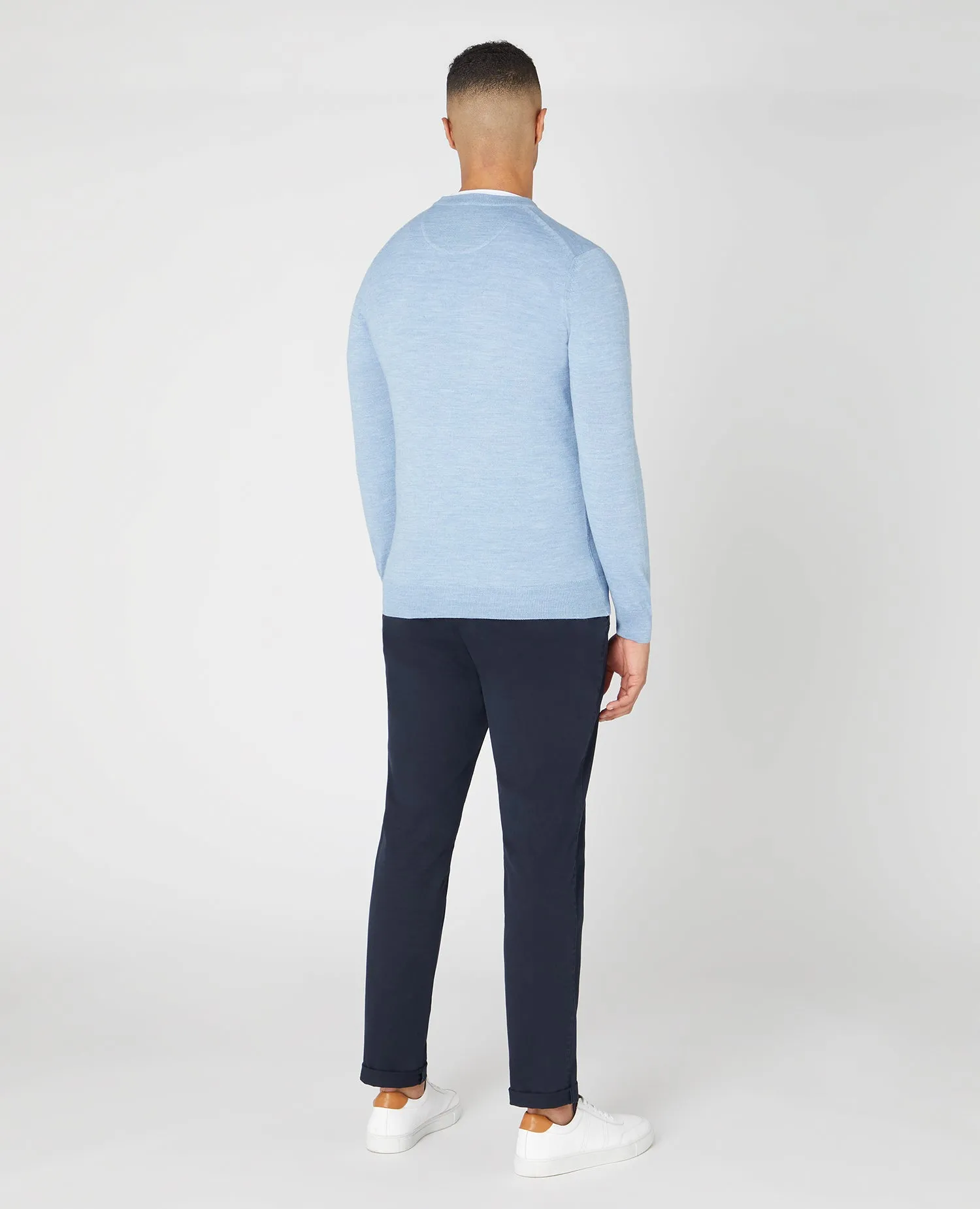 Slim Fit Merino Wool-Blend Crew Neck Sweater