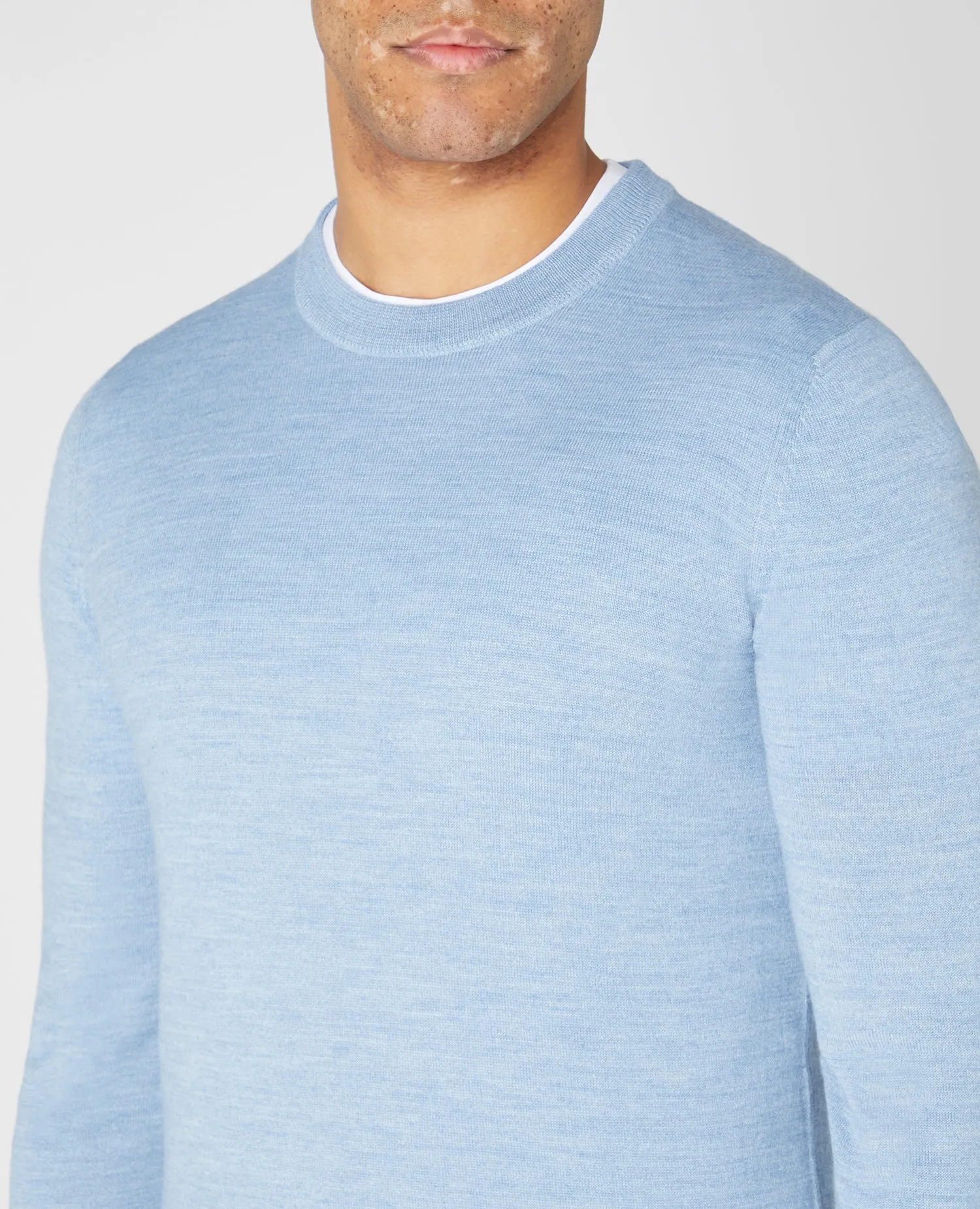 Slim Fit Merino Wool-Blend Crew Neck Sweater