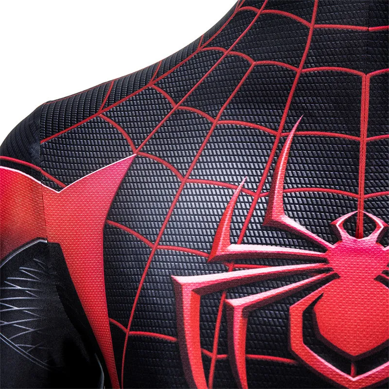 Spider-Man: Miles Morales Cosplay Costume Spiderman 2 PS5 Suit Halloween Black Jumpsuit