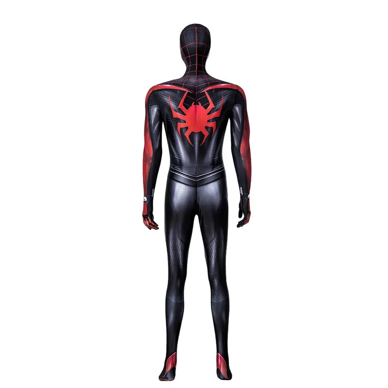 Spider-Man: Miles Morales Cosplay Costume Spiderman 2 PS5 Suit Halloween Black Jumpsuit