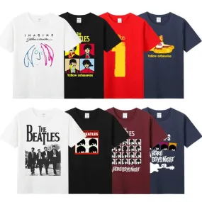 The Rock Band Short Sleeve T-Shirt Beatles Lennon Summer Tee Shirt