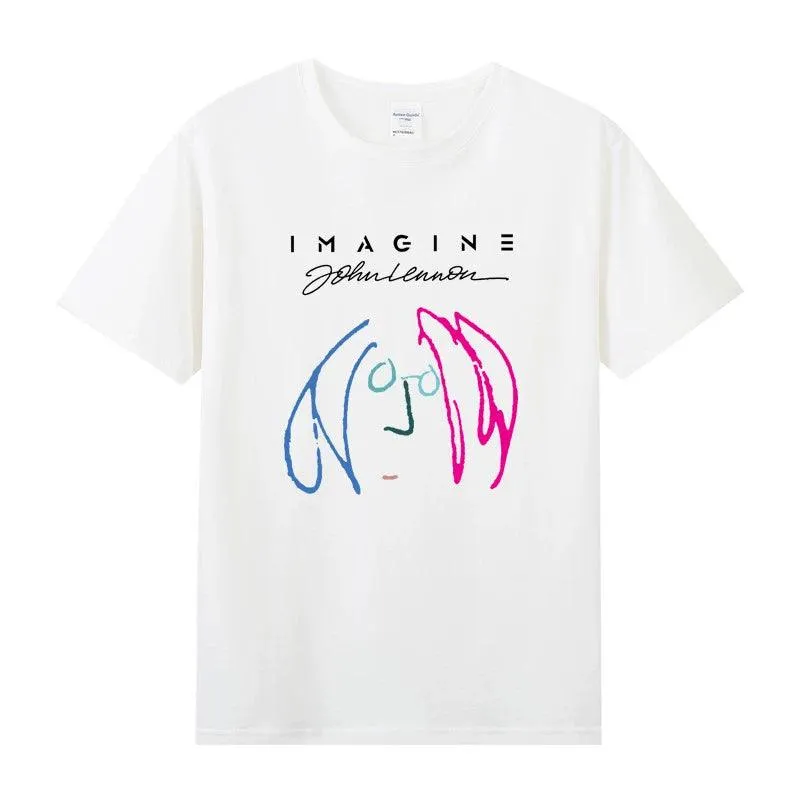 The Rock Band Short Sleeve T-Shirt Beatles Lennon Summer Tee Shirt