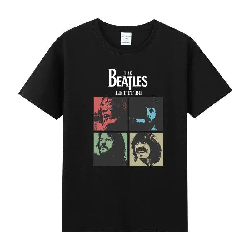 The Rock Band Short Sleeve T-Shirt Beatles Lennon Summer Tee Shirt