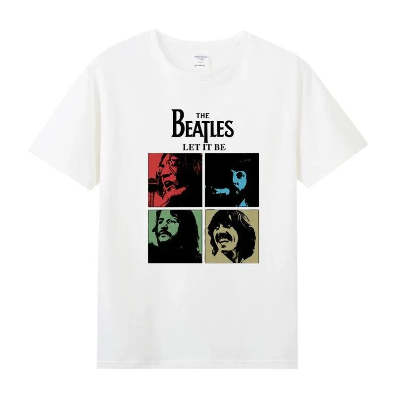 The Rock Band Short Sleeve T-Shirt Beatles Lennon Summer Tee Shirt