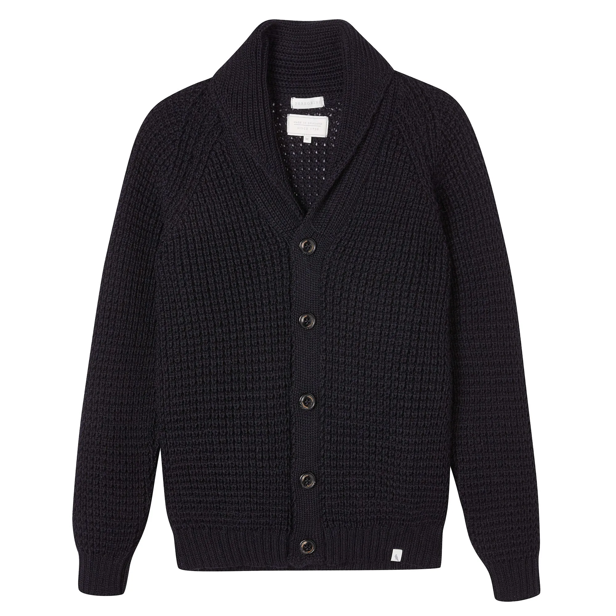 Waffle Shawl Cardigan Navy
