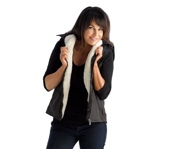 Women's Oilskin Wool and Tartan Lined Vest
