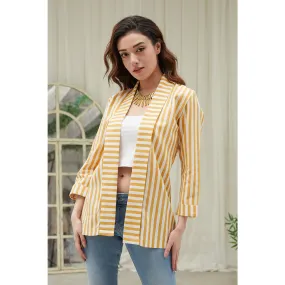 Yellow Striped Shawl Jacket